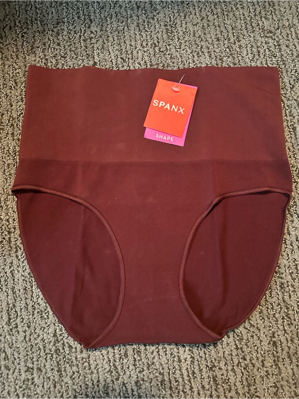 SPANX Seamless High-Waist Shaper Brief in Deep Burgundy